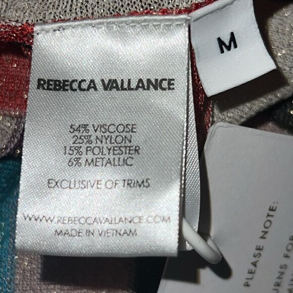 NWT REBECCA VALLANCE Striped Metallic MELANGE KNIT MAXI Dress Medium - Picture 12 of 15